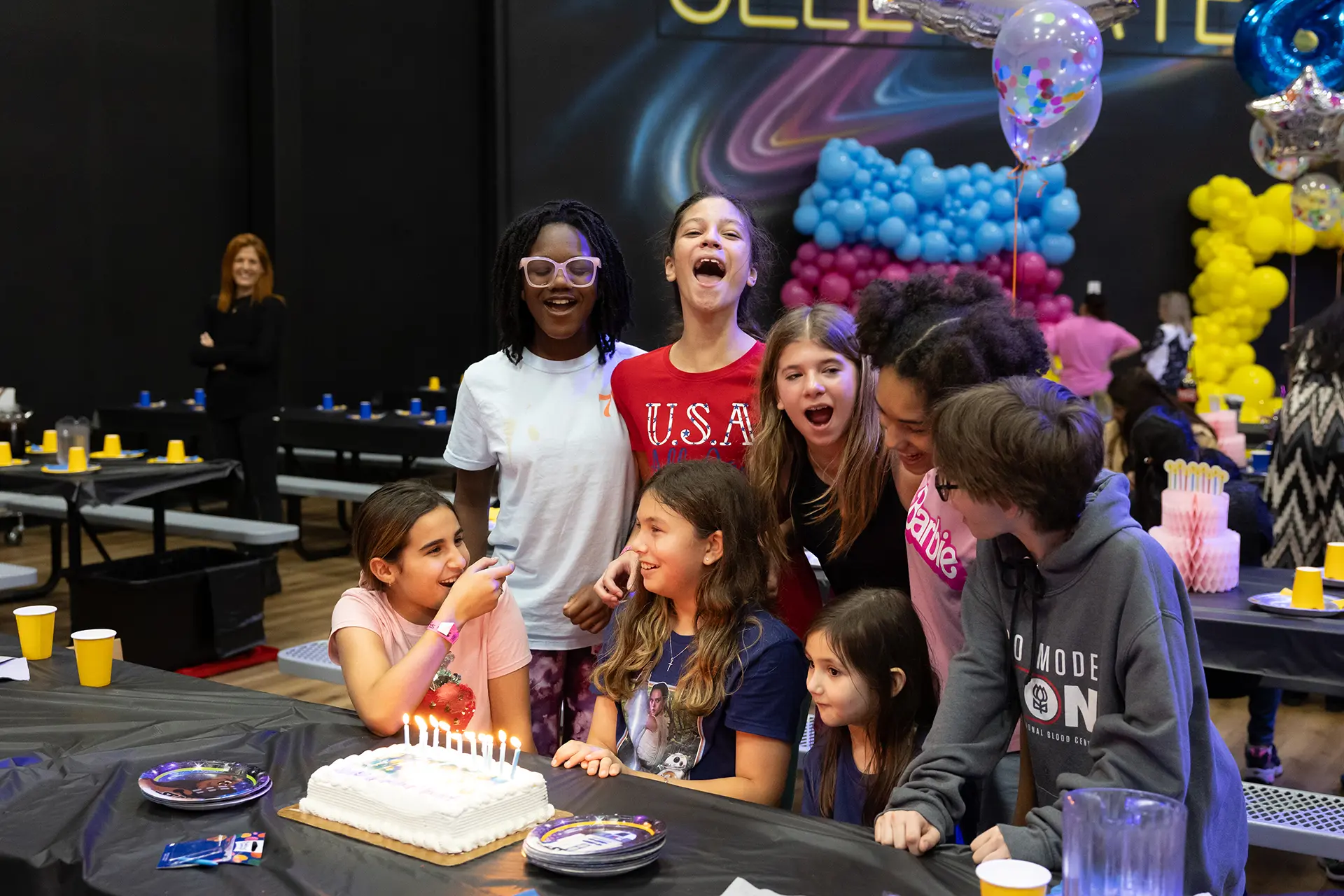 group of children at birthday party at Slick City Action Park